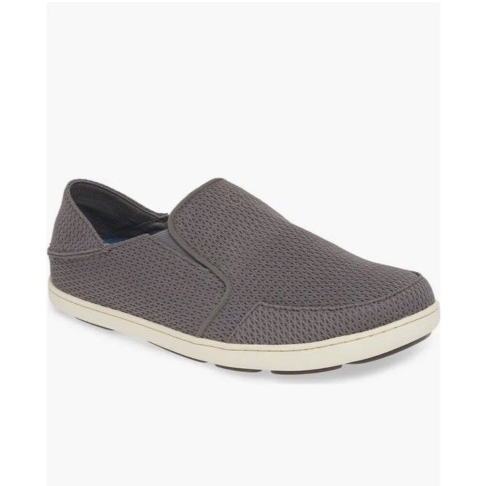 Olukai Men’s Wehi Nohea Mesh Slip On Casual Shoes Gray Knit Size 9 Lightweight